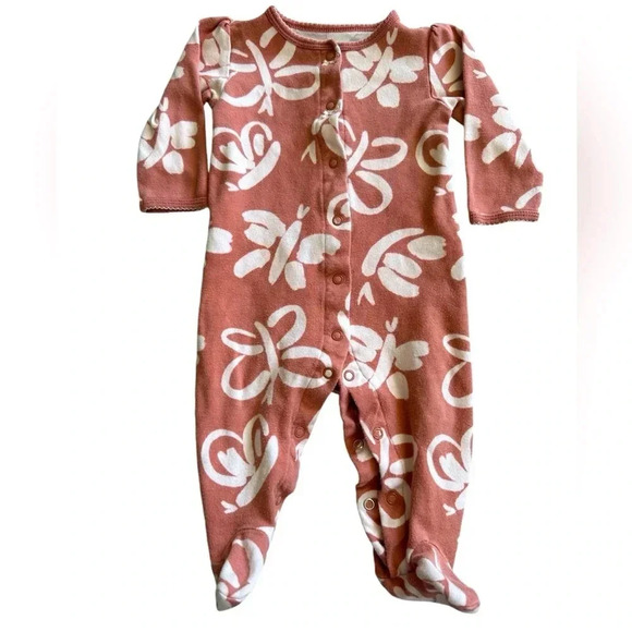 Carter’s Pink Butterfly Footed One-Piece Pajama Size 6-9 Months - Picture 1 of 6
